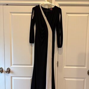 Lauren Ralph Lauren Black Maxi Dress with White Panel
